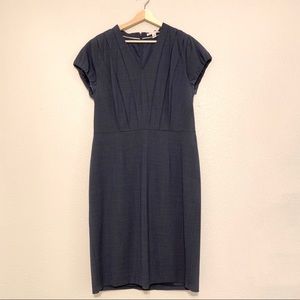 Banana Republic V Neck Pleated Pencil Dress